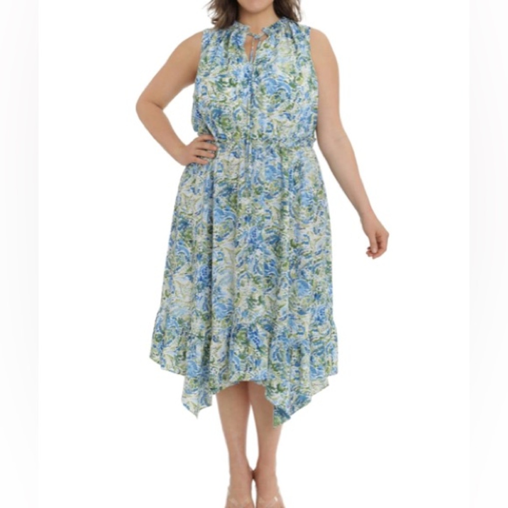 London Times floral fit & flare midi dress -14 / wedding guest / garden party